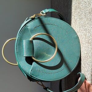Zara | Green Crossbody Bag with Gold Accents